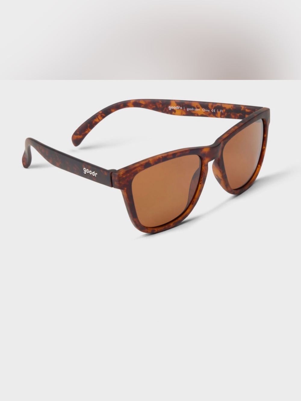 Brand new Goodr Matte Tortoise Sunglasses - Brown Lenses with flamingo case